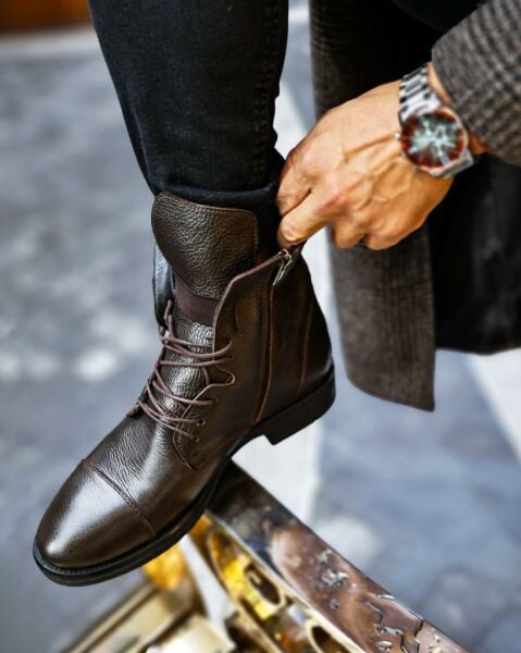 İBAY 151 SNIPER KALİTELİ ACI KAHVE ERKEK DERİ BOT KAHVE - 41