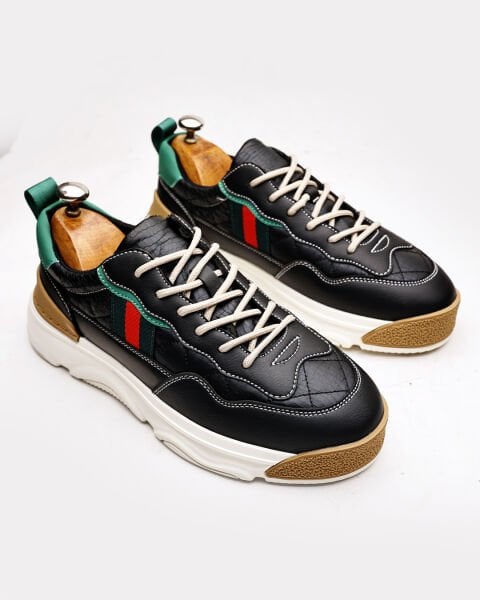 BLACK STEP UP HAKİKİ DERİ ERKEK GÜNLÜK AYAKKABI SİYAH - 45