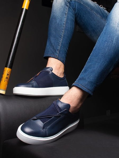 İBAY E3737 WAGNER DARK BLUE MEN'S STYLE DAILY SHOES DARK BLUE - 42