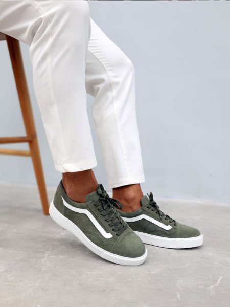 İBAY 287 WING GREEN STYLE MEN'S LEATHER DAILY SHOES KHAKI GREEN - 43