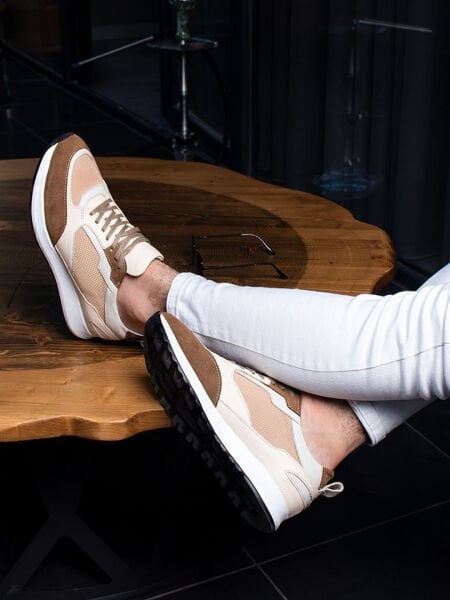 İBAY 115 GARY Men's Brown Powder Color Genuine Leather Casual Shoes COFFEE PUDRA - 43