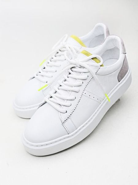 WHITE SUPER STYLE GENUINE LEATHER STYLE CASUAL SHOES WHITE - 44