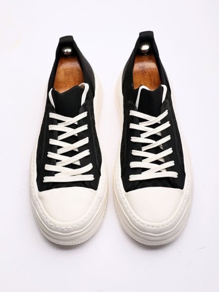 SCHWARZ-WEISSE CAMPUS-SCHUHE IM KOMFORTABLEN STIL SCHWARZ - 44