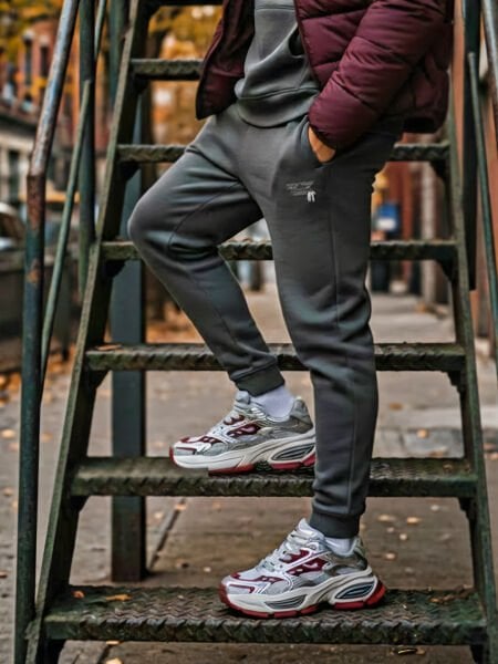 GREY – BURGUNDY TERRA +6cm RAHAT TARZ ERKEK GÜNLÜK AYAKKABI GRİ BORDO - 44