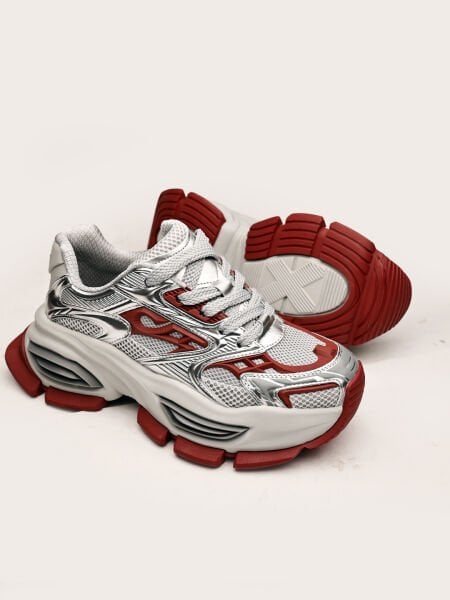 GREY – BURGUNDY TERRA +6cm RAHAT TARZ ERKEK GÜNLÜK AYAKKABI GRİ BORDO - 44