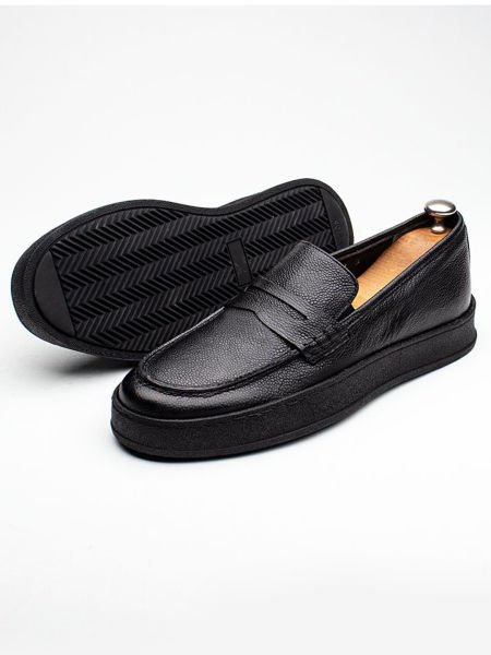 SCHWARZE DAILY-KLASSISCHE SCHUHE AUS ECHTEM LUCIANO-LEDER