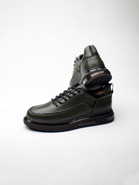 İBAY 2220 OLD AIR GREEN MEN'S STYLE LEATHER DAILY SHOES GREEN - 44