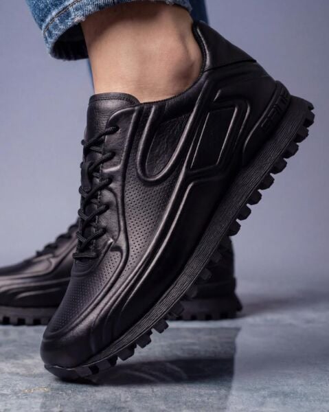 BLACK REBEL Erkek Siyah Hakiki Deri Günlük Ayakkabı SİYAH - 45