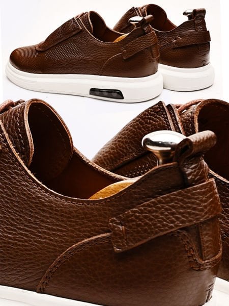 COFFEE VISTA BEQUEME HERREN LEDER FREIZEITSCHUHE BRAUN - 44