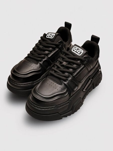 BLACK STRONGER YÜKSEK TABAN HAKİKİ ERKEK GÜNLÜK SAĞLAM RAHAT AYAKKABI SİYAH - 43