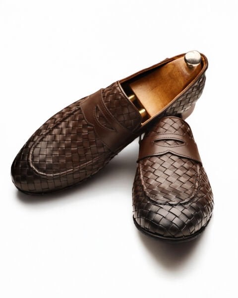 COFFEE KNIGHT W HAKİKİ DERİ ERKEK GÜNLÜK TARZ AYAKKABI KAHVE ÖRGÜ - 45