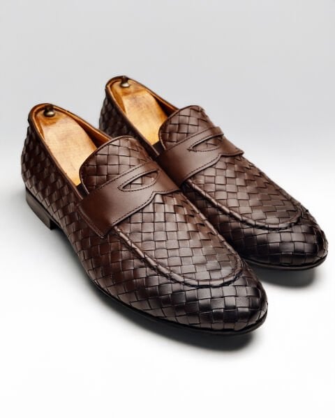 COFFEE KNIGHT W HAKİKİ DERİ ERKEK GÜNLÜK TARZ AYAKKABI KAHVE ÖRGÜ - 45