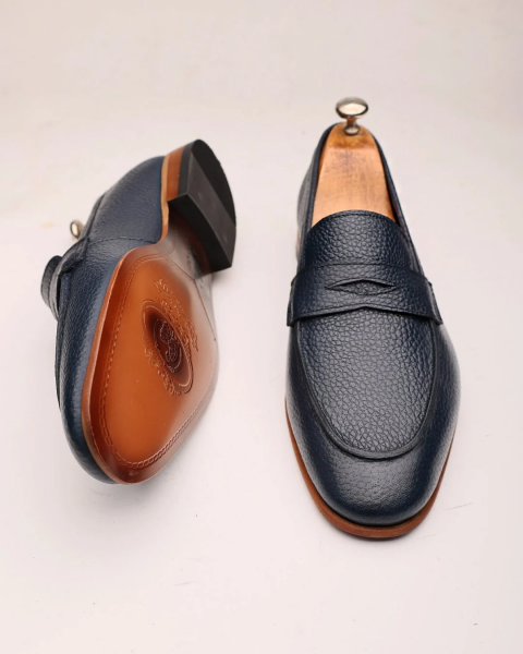 NAVY BLUE BOSS HAKİKİ DERİ ERKEK DERİ KLASİK AYAKKABI LACİVERT FLOOTER LACİVERT FLOOTER - 45
