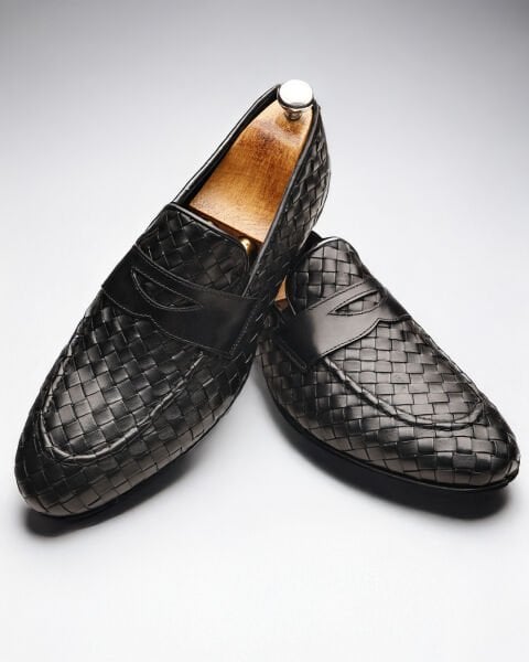 BLACK KNIGHT W HAKİKİ DERİ ERKEK GÜNLÜK ÖRME DERİ AYAKKABI SİYAH ÖRGÜ - 46