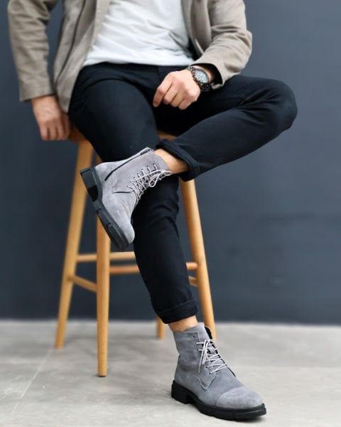 GREY SUEDE DYNAMIC HAKİKİ DERİ BOT