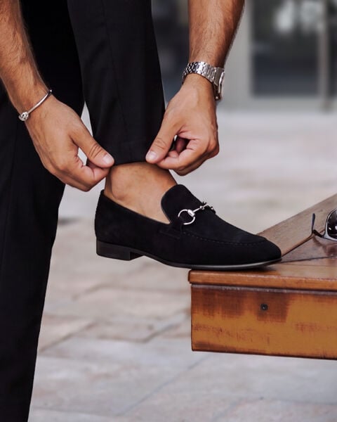 BLACK SUEDE JUST Erkek Siyah Süet Hakiki Süet Deri Klasik Ayakkabı SİYAH SÜET - 37