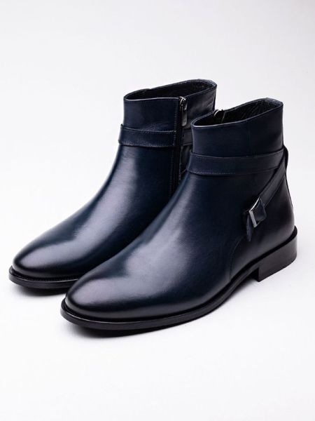 NAWY BLUE FLOYD HAKİKİ DERİ BOT LACİVERT - 43