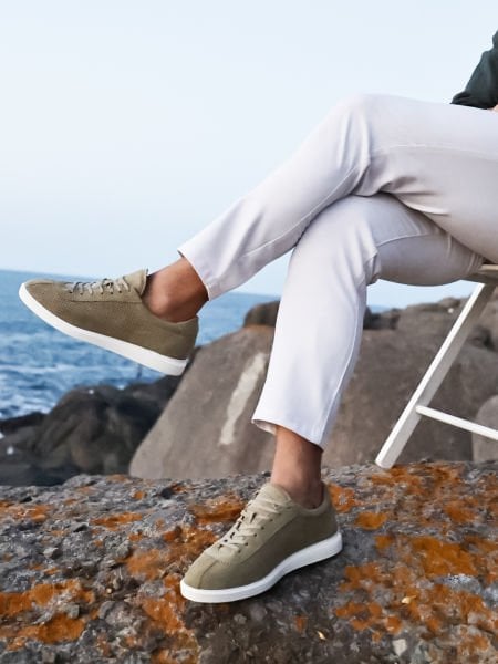 GRÜNES WILDLEDER PASS-X BEQUEME HERREN-SOMMERSCHUHE AUS LEDER GRÜNES WILDLEDER - 45