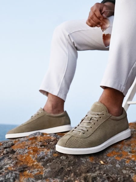 GRÜNES WILDLEDER PASS-X BEQUEME HERREN-SOMMERSCHUHE AUS LEDER GRÜNES WILDLEDER - 45