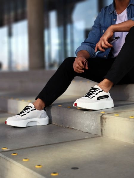 WEISSE VOVA HERRENSCHUHE IM CASUAL-STIL AUS ECHTEM LEDER WEISS - 45