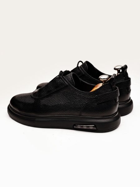 BLACK VISTA ECHTLEDER HERREN FREIZEITSCHUHE SCHWARZ SCHWARZ - 43