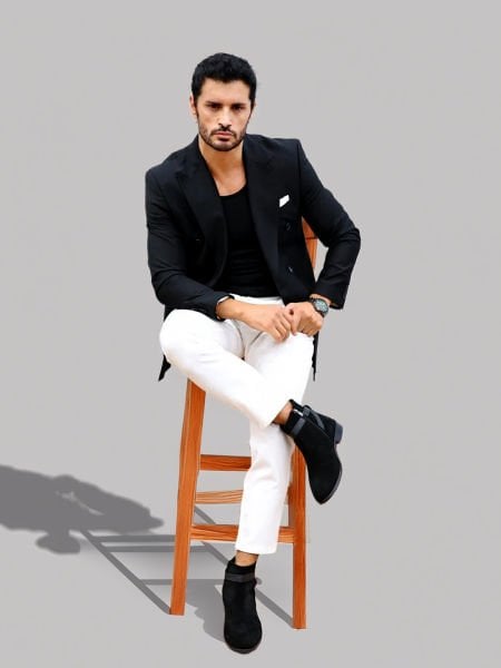 FLOYD-STIEFEL AUS ECHTEM LEDER AUS SCHWARZEM WILDLEDER SCHWARZES WILDLEDER - 45