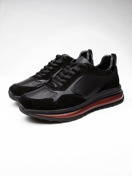 İBAY 2316 UNIT AIR KALİKİ LEATHER STYLE COMFORTABLE MEN'S DAILY SHOES BLACK - 43