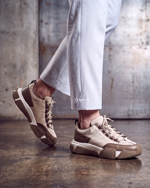 BEIGE KHAKI MEGA STAR SAĞLAM RAHAT ERKEK AYAKKABI BEJ HAKİ - 45