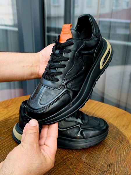 SCHWARZE COMFORT AIR SEHR BEQUEME HERREN-LEDERSCHUHE SCHWARZ - 42