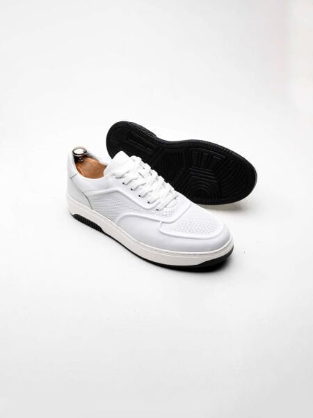 WHITE BLACK GROOM ERKEK RAHAT DERİ AYAKKABI BEYAZ SİYAH - 45