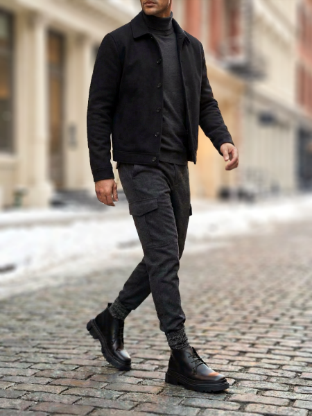 BLACK EMPIRE HAKİKİ DERİ ERKEK TARZ BOT SİYAH - 39