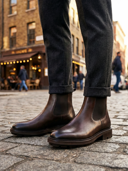 COFFEE VENTO HAKİKİ DERİ HALİTELİ ERKEK ŞIK BOT 01 KAHVE - 44