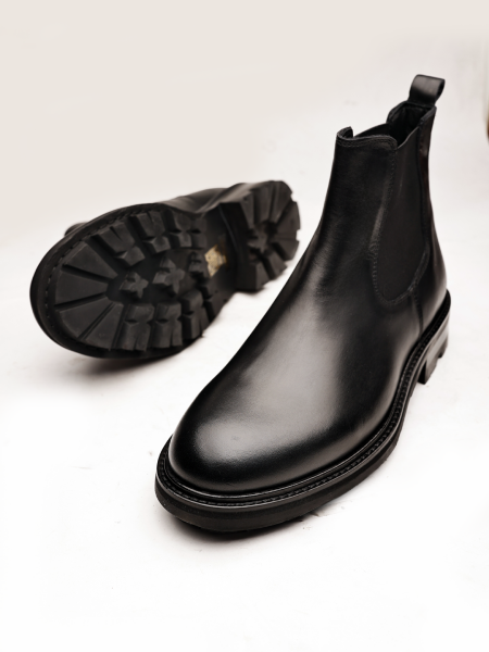 BLACK VENTO HAKİKİ DERİ ERKEK BOT SİYAH - 44