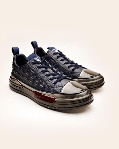 NAVY BLUE DELUXS GÜNLÜK ERKEK DERİ TARZ AYAKKABI LACİVERT - 45