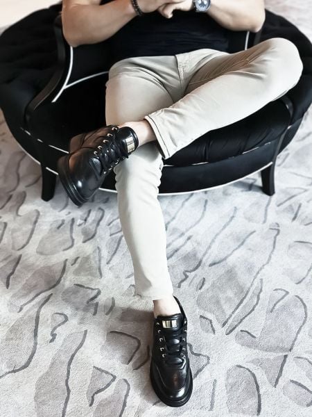 BLACK BLACK ENFORCE ERKEK HAKİKİ DERİ GÜNLÜK AYAKKABI SİYAH SİYAH - 43