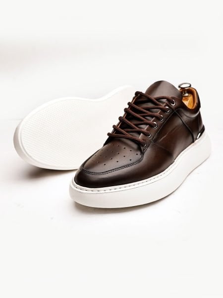 COFFEE BRUNO HAKİKİ DERİ ERKEK GÜNLÜK AYAKKABI KAHVE - 45