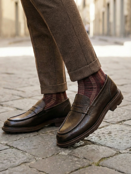 COFFEE ELİTE KALİTELİ HAKİKİ DERİ ŞIK SADE ERKEK GÜNLÜK AYAKKABI KAHVE FLOTER - 43