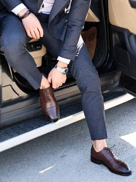 İBAY 2030 GAZZELLE BROWN MEN'S GENUINE LEATHER CLASSIC SHOES