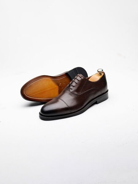 İBAY 2030 GAZZELLE BROWN MEN'S GENUINE LEATHER CLASSIC SHOES