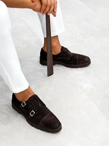İBAY 2379 LAZZA BROWN SUEDE MEN'S LEATHER DAILY SHOES BROWN SUEDE - 46
