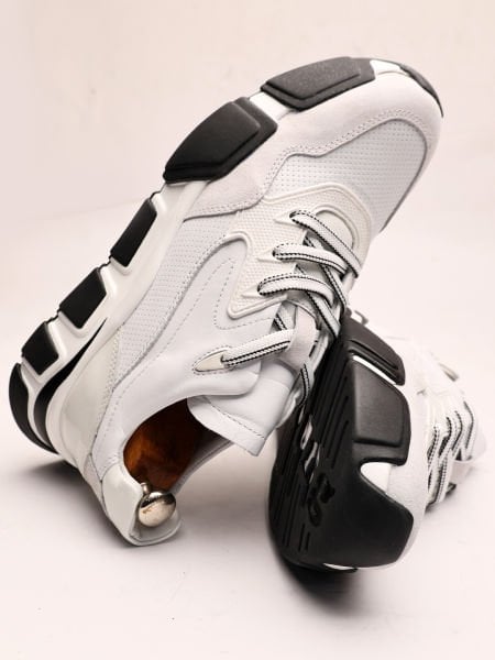 WHITE MEGA STAR HAKİKİ DERİ ERKEK TARZ AYAKKABI BEYAZ - 43