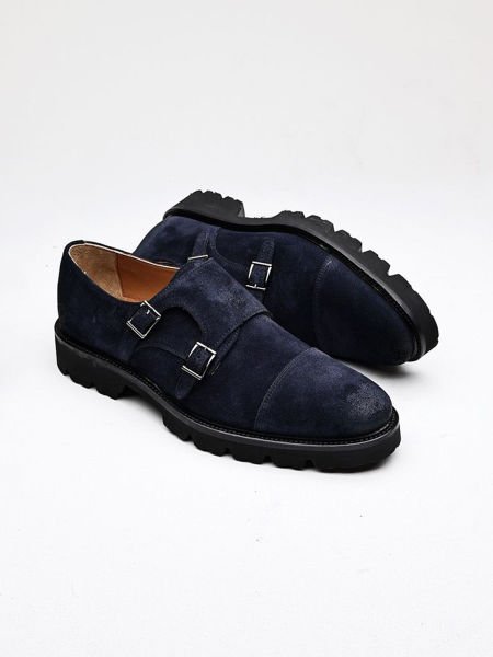 İBAY 2379 LAZZA DARK BLUE SUEDE MEN'S LEATHER DAILY SHOES DARK BLUE SUEDE - 46