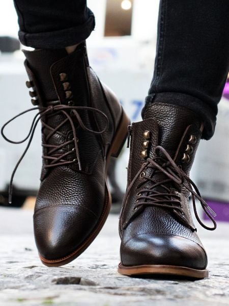 İBAY WANTED Men's Brown Lace-up Genuine Leather Boots BROWN - 42