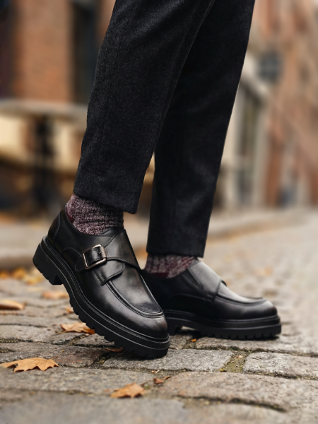 BLACK OSCAR HAKİKİ DERİ ERKEK GÜNLÜK TARZ AYAKKABI SİYAH - 45