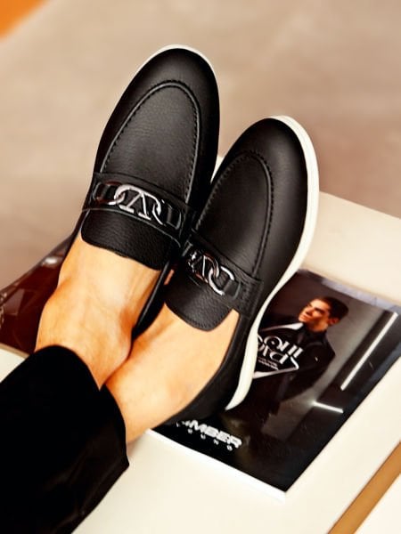 BLACK SPARK GENUINE LEATHER COMFORTABLE STYLE MEN'S CASUAL SHOES