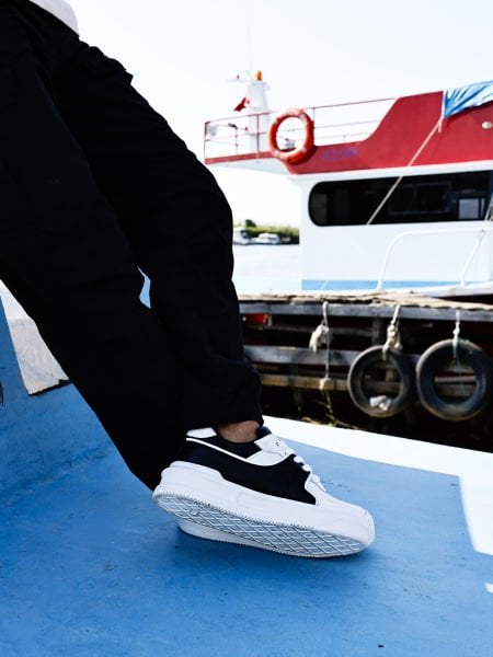 WEISS-SCHWARZER RANGER HOHE SOHLE HERREN-LEDER-FREIZEITSCHUHE WEISS SCHWARZ - 45