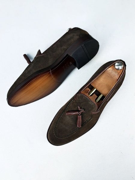 İBAY 7951 MORRIS KHAKI SUEDE MEN'S LEATHER SHOES KHAKI SUEDE - 40