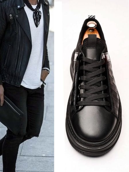 BLACK ANGER VERY COMFORTABLE MEN'S CASUAL SHOES BLACK - 41