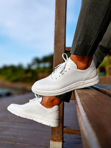 WEISSE ACCESS-LEDER-TÄGLICHE KOMFORTSCHUHE FÜR HERREN