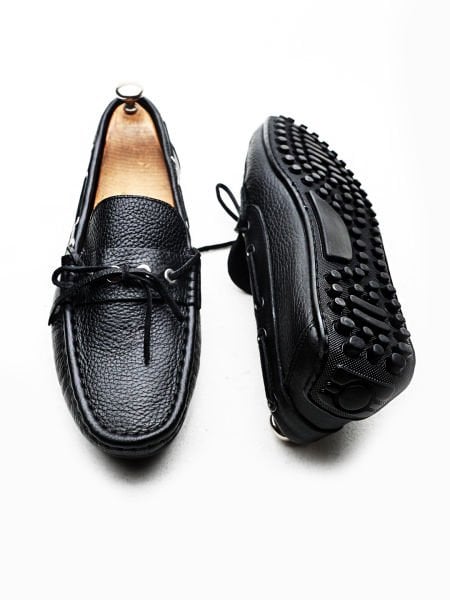 BLACK CIRO COMFORTABLE MEN'S LEATHER SHOES BLACK - 43